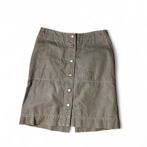 Ralph Lauren Olive Button-Front Pencil Skirt